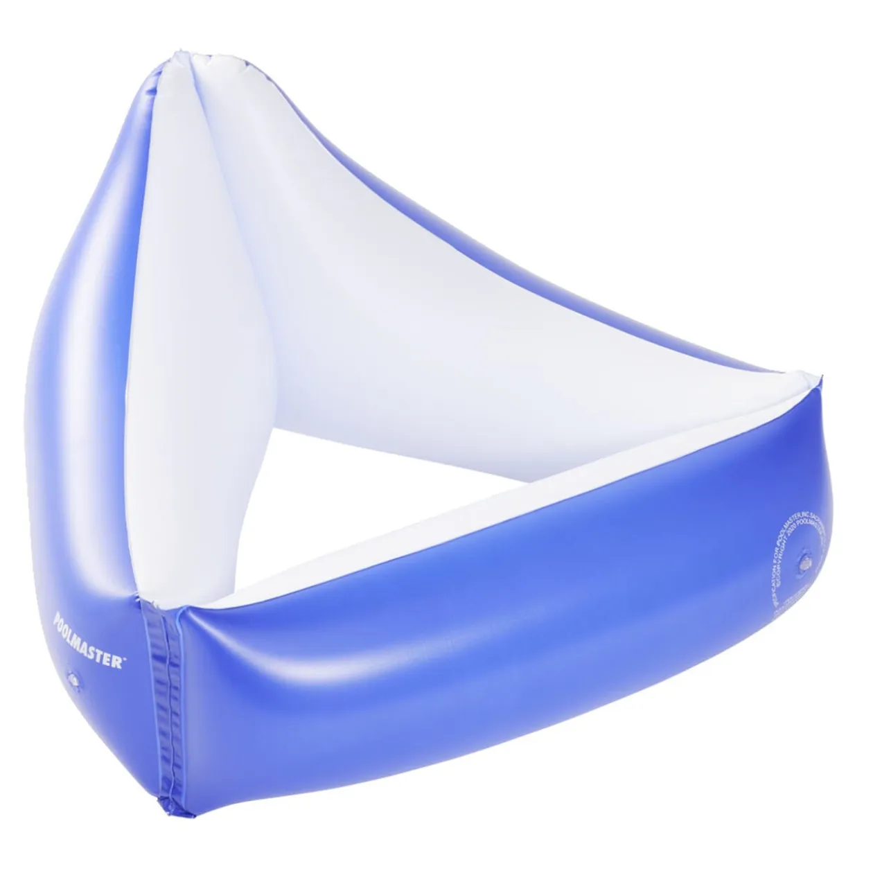 Siège de piscine gonflable forme triangle en plastique bleu 74x74xH25cm
