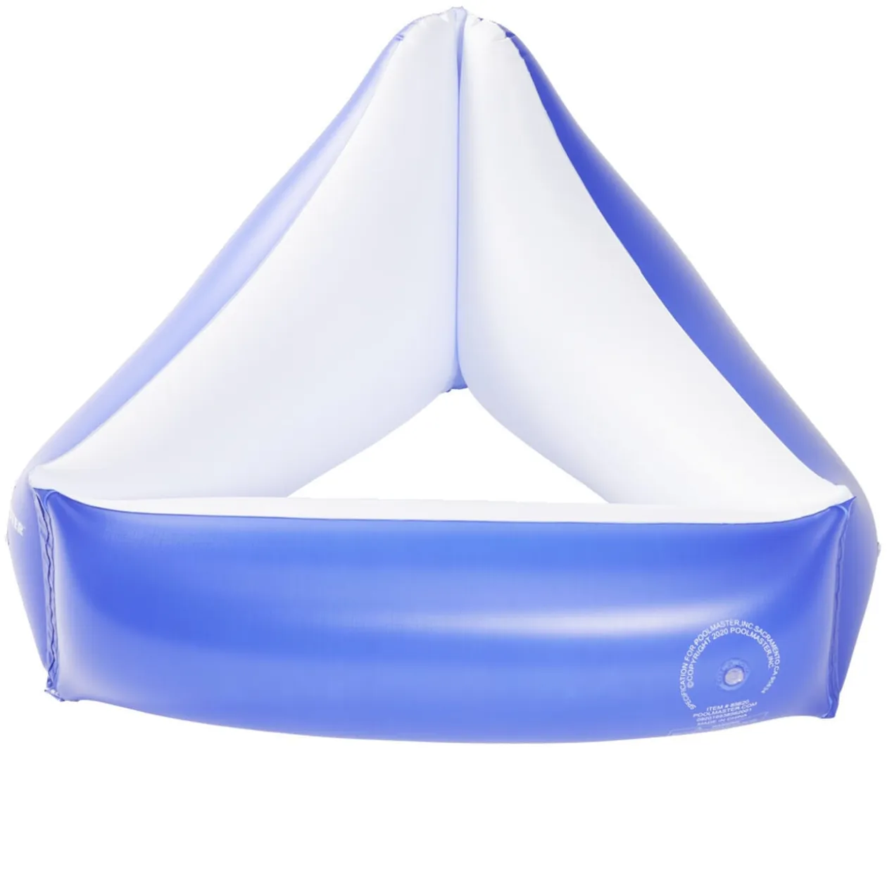 Siège de piscine gonflable forme triangle en plastique bleu 74x74xH25cm