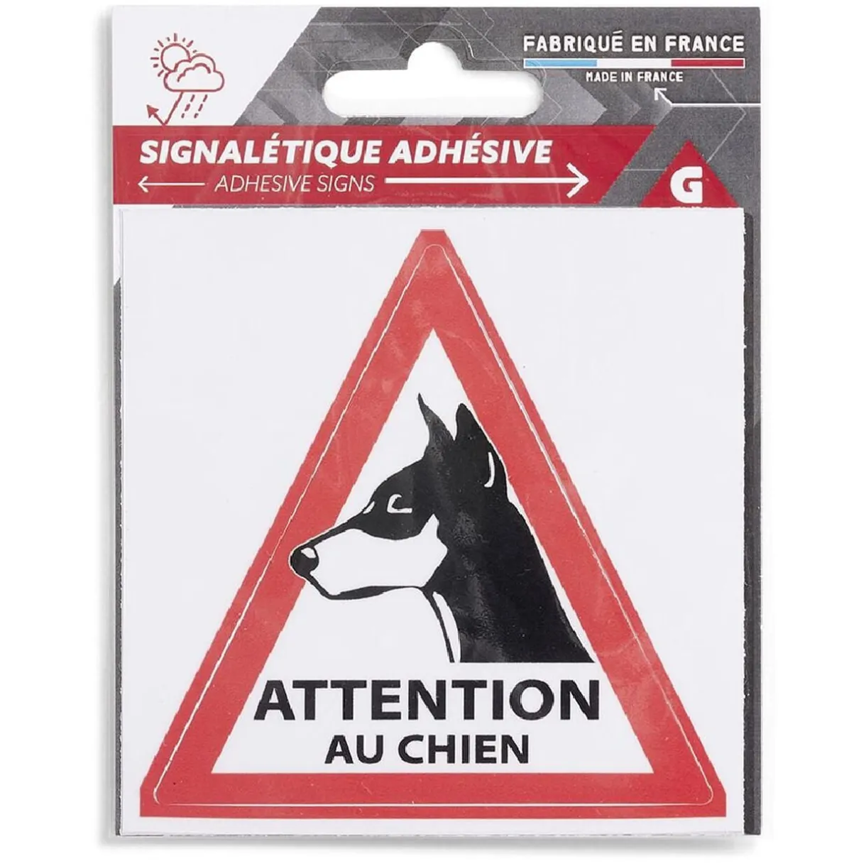 Signalétique adhésive "Attention au chien" - 8x8 cm < Gifi Best