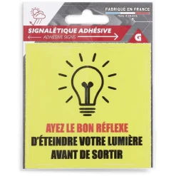Signalétique adhésive "Bon réflexe lumière" - 8x8 cm < Gifi Discount