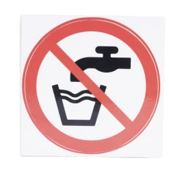 Signalétique adhésive "Eau non potable" - 8x8 cm