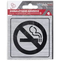 Signalétique adhésive Interdiction de fumer gris et noir 8x8cm < Gifi Discount