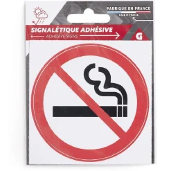 Signalétique adhésive Interdiction de fumer rouge et blanc 8x8cm < Gifi Sale