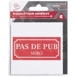 Signalétique adhésive "Pas de pub, merci" - 8x8 cm < Gifi New