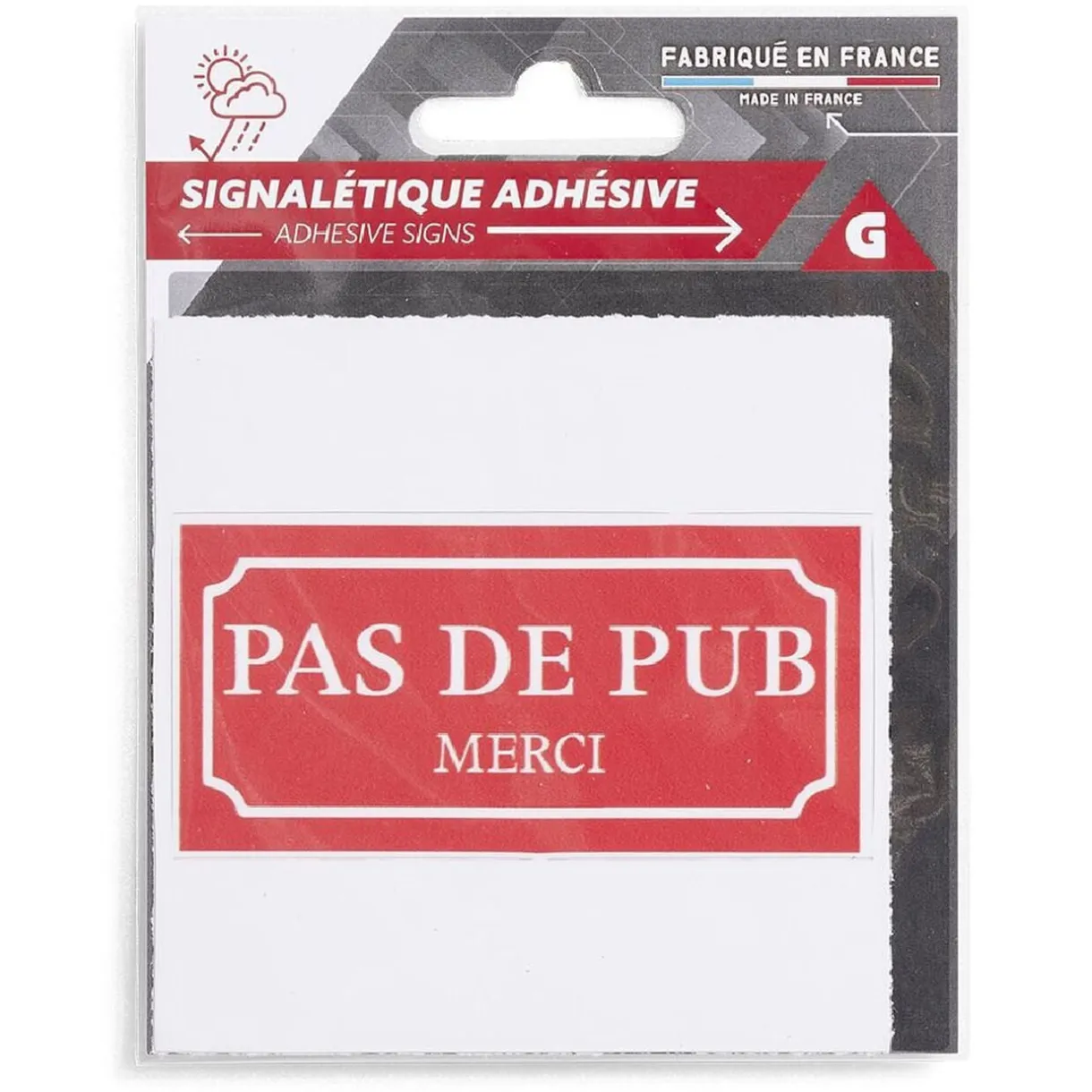 Signalétique adhésive "Pas de pub, merci" - 8x8 cm < Gifi New