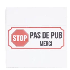 Signalétique adhésive "Stop, pas de pub" - 8x8 cm < Gifi Sale
