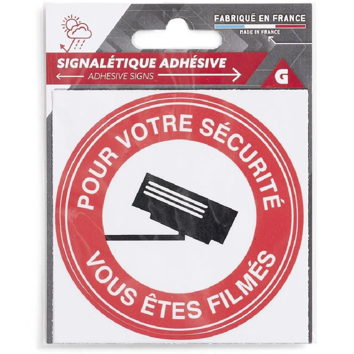 Signalétique adhésive "Surveillance vidéo, vous êtes filmés" - 8x8 cm < Gifi