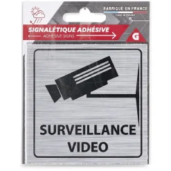 Signalétique adhésive "Surveillance vidéo" - 8x8 cm
