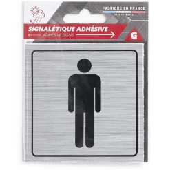 Signalétique adhésive "WC homme" - 8x8 cm
