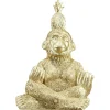 Singe assis décoratif geste peace and love doré H.20 cm < Gifi Best