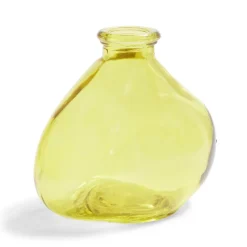 Soliflore dame jeanne verre jaune Ø11xH9,5cm