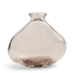 Soliflore dame jeanne verre rose Ø11xH9,5cm