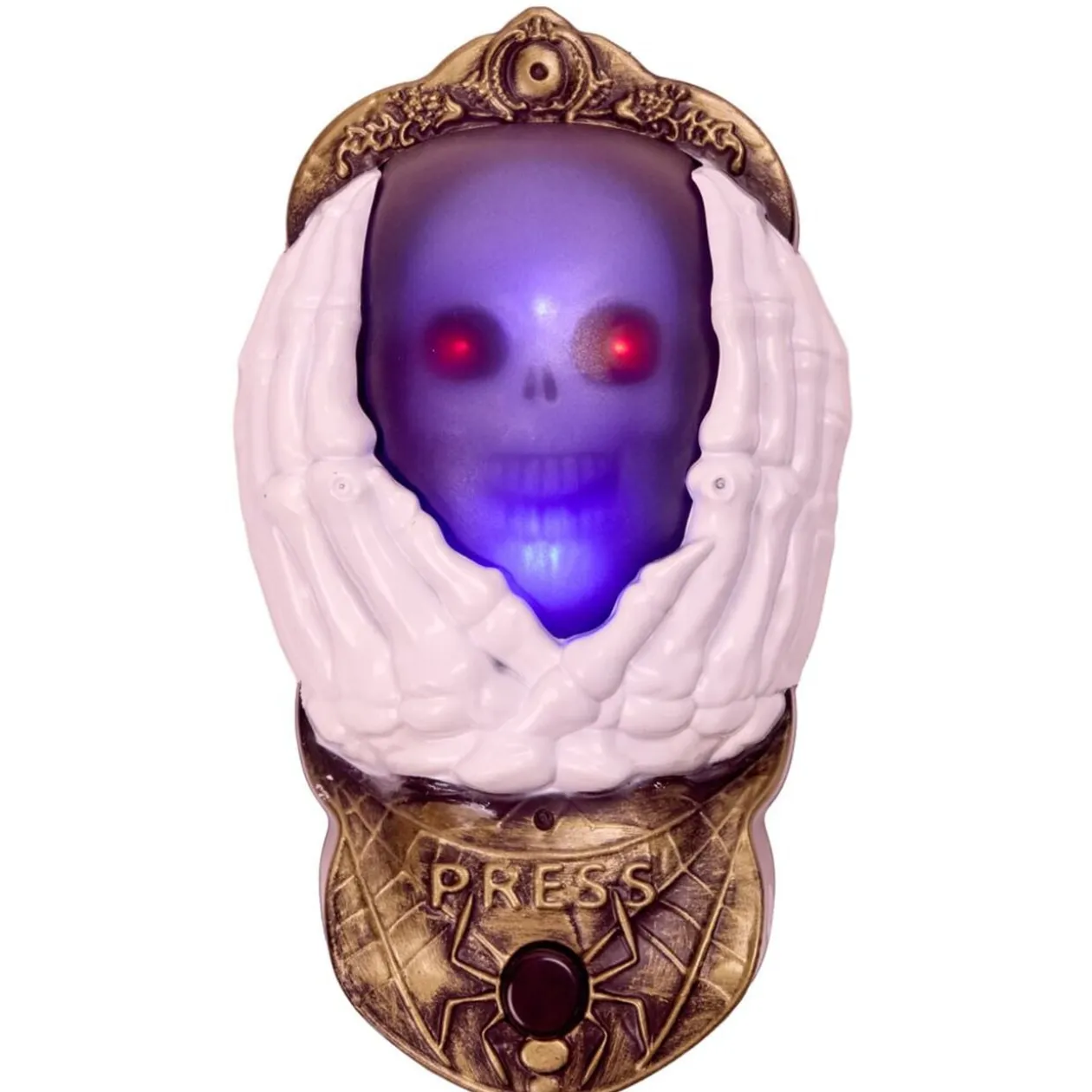 Sonnette de porte Halloween son et lumière 13x18,5cm (2 modèles oeil ou tête de mort)