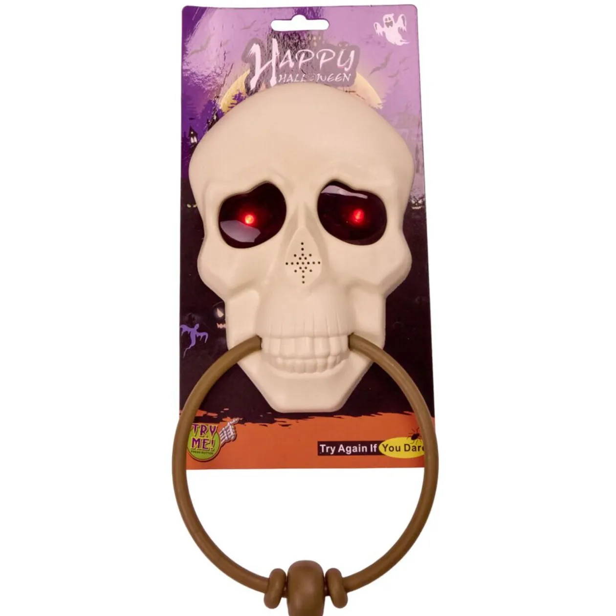 Sonnette tête de mort son et lumière L14X4XH29 cm