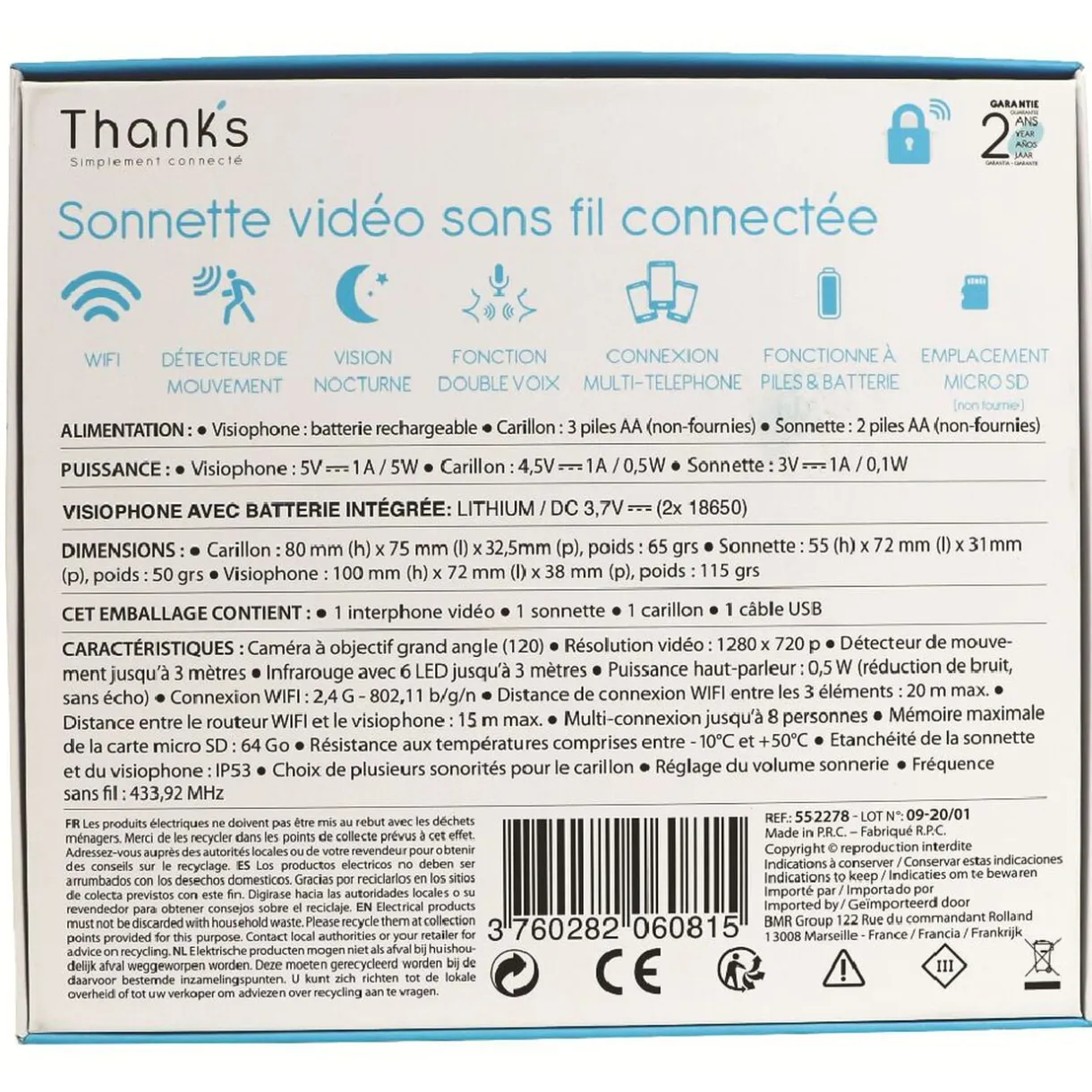 Sonnette vidéo connectée < Gifi Best
