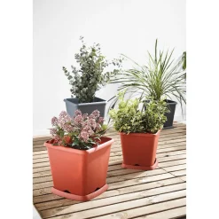 Soucoupe carrée pour pot Chorus 15,2 L rouge < Gifi Clearance