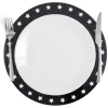 Sous assiette rebord étoile plastique noir Ø34cm x4
