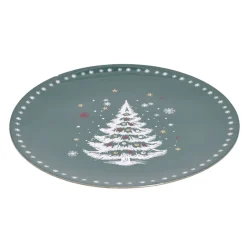 Sous assiette ronde plastique vert motif sapin de Noël Ø33cm