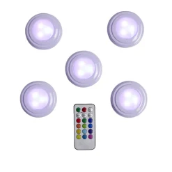 Spot LED x5 RGB avec télécommande Ø6,8cm < Gifi Sale