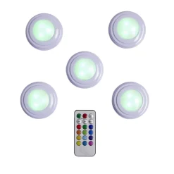 Spot LED x5 RGB avec télécommande Ø6,8cm < Gifi Sale