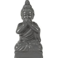 Statue Bouddha de la sagesse résine gris foncé