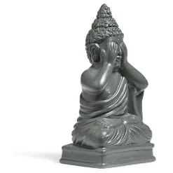 Statue Bouddha de la sagesse résine gris foncé