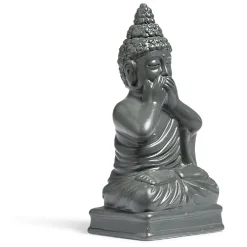 Statue Bouddha de la sagesse résine gris foncé