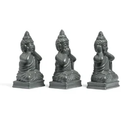 Statue Bouddha de la sagesse résine gris foncé