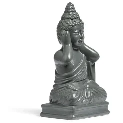 Statue Bouddha de la sagesse résine gris foncé