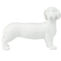 Statue chien teckel en résine petit modèle L16,5xH10cm (2 modèles noir ou blanc)