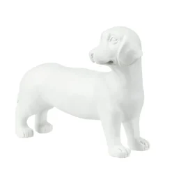 Statue chien teckel en résine petit modèle L16,5xH10cm (2 modèles noir ou blanc)