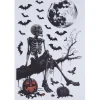 Sticker autocollant Halloween x4 squelette assis papier noir 29,5x45cm