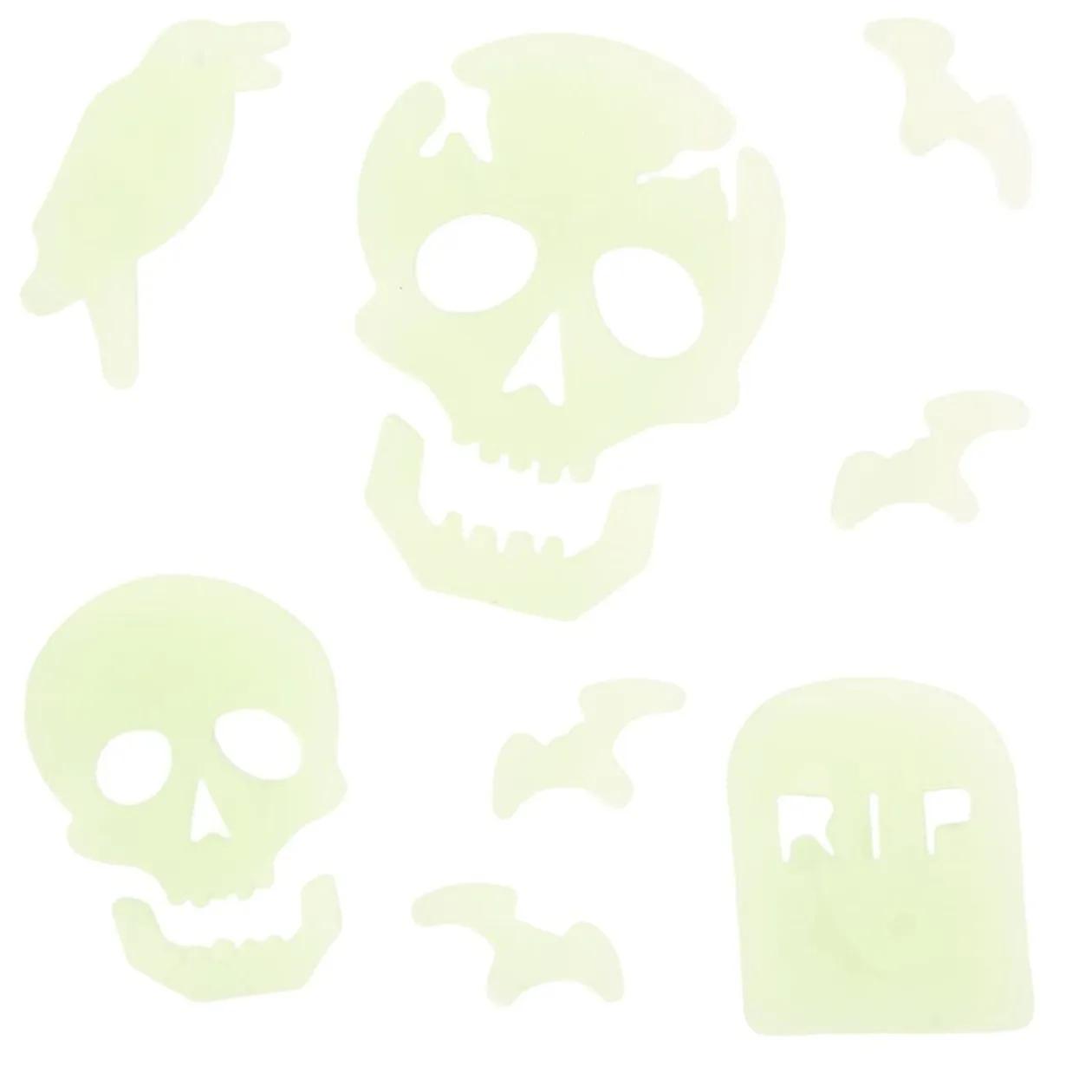 Sticker autocollant Halloween gel phosphorescent plache 20x20cm (3 modèles)