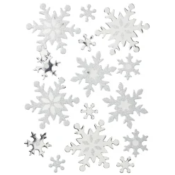 Sticker de Noël flocon de neige gris argenté (2 modèles)