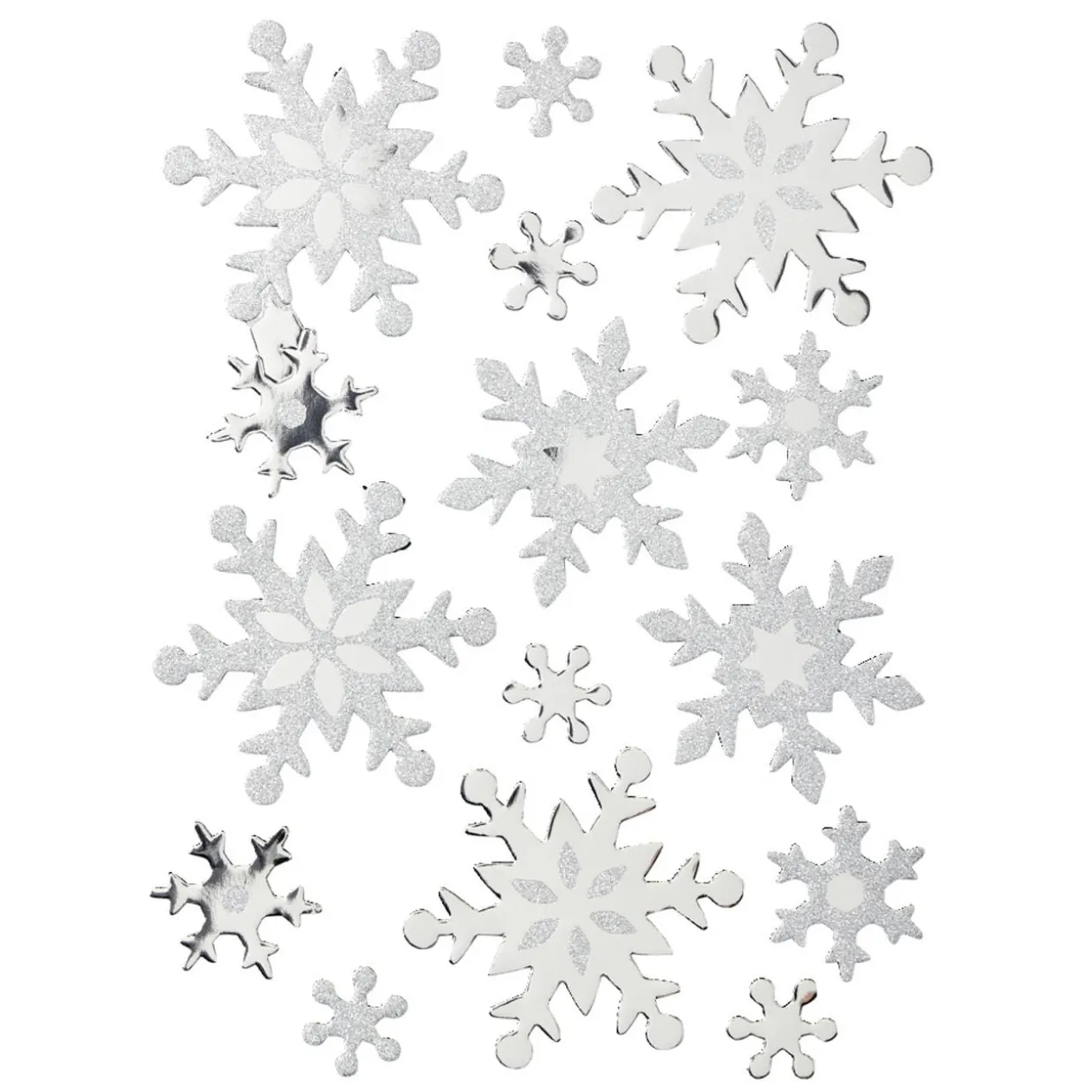 Sticker de Noël flocon de neige gris argenté (2 modèles)
