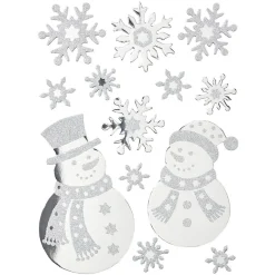 Sticker de Noël flocon de neige gris argenté (2 modèles)