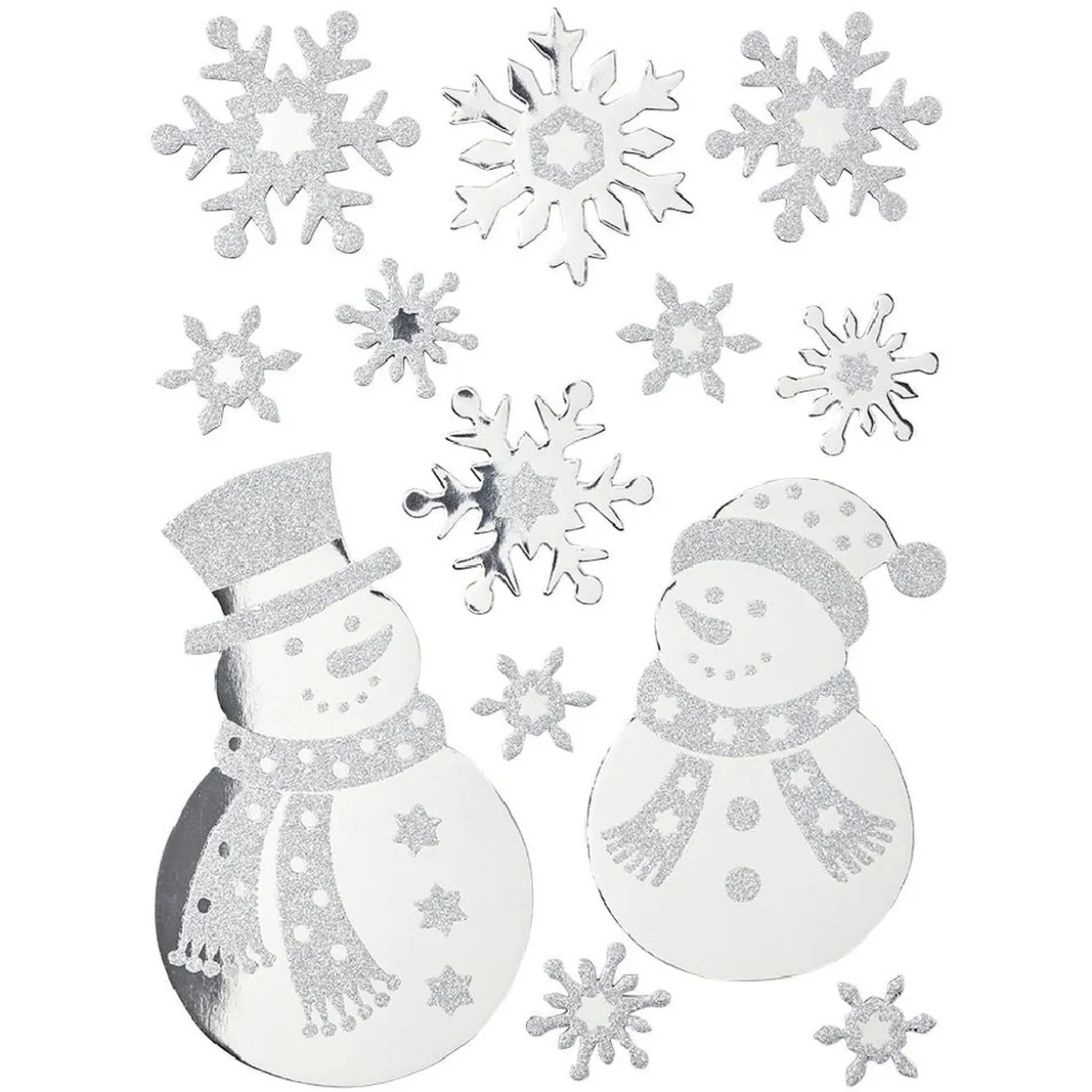 Sticker de Noël flocon de neige gris argenté (2 modèles)