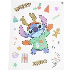 Sticker Disney Stitch Merry Xmas adhésif repositionnable pour fenêtre et mur < Gifi Discount