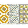 Sticker imitation carreau de ciment 10x10 cm moutarde x6
