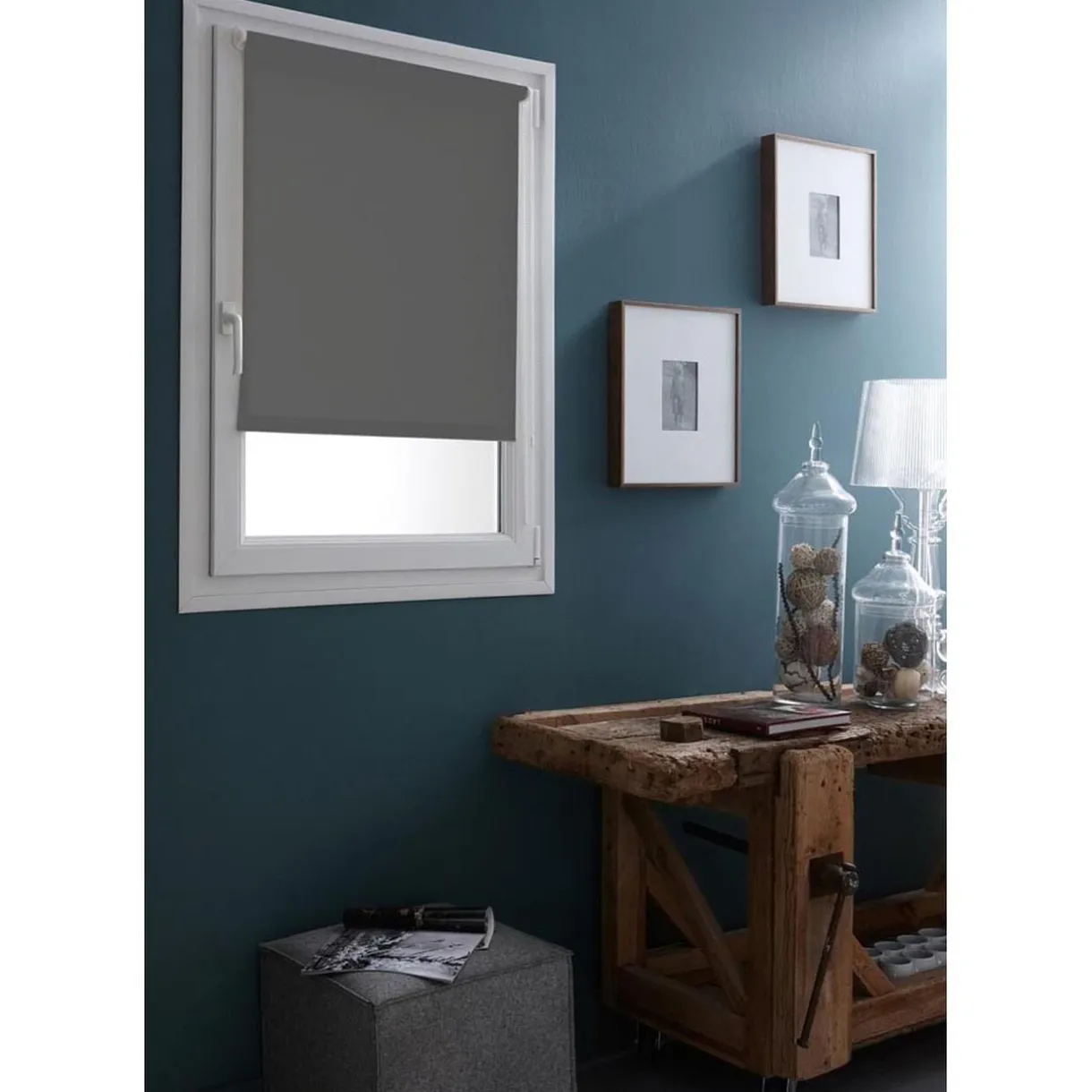 Store enrouleur Occultant uni Gris anthracite à visser ou clipser 50x90 cm < Gifi Sale