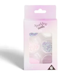 Strass autocollants pour ongles 6 pots paillettes rose violet blanc < Gifi Sale