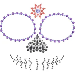 Strass visage Halloween Calavera acrylique autocollant (3 modèles)