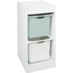 Structure bois blanc pour 2 bacs de rangement coulissants 44x32,9xH68,3cm < Gifi Best