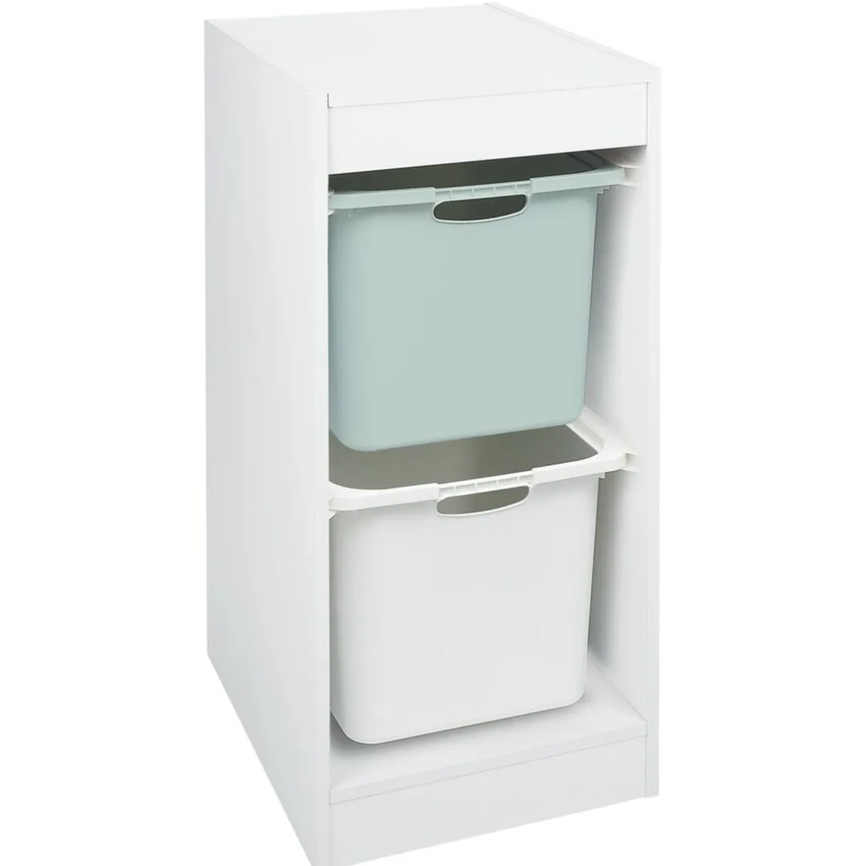 Structure bois blanc pour 2 bacs de rangement coulissants 44x32,9xH68,3cm < Gifi Best