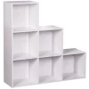 Structure Box Cube 6 cases escalier 103,2x30x103,2cm bois blanc