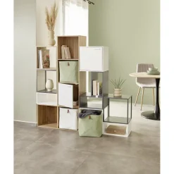 Structure Box Cube 2 cases 35x30x70cm bois naturel < Gifi New