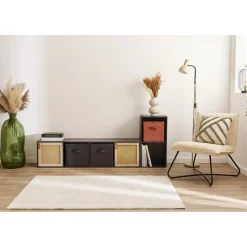 Structure Box Cube 2 cases 35,2x30x69,2cm bois noir < Gifi Outlet