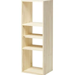 Structure Box Cube 3 cases 35x30x105cm pin naturel < Gifi Hot