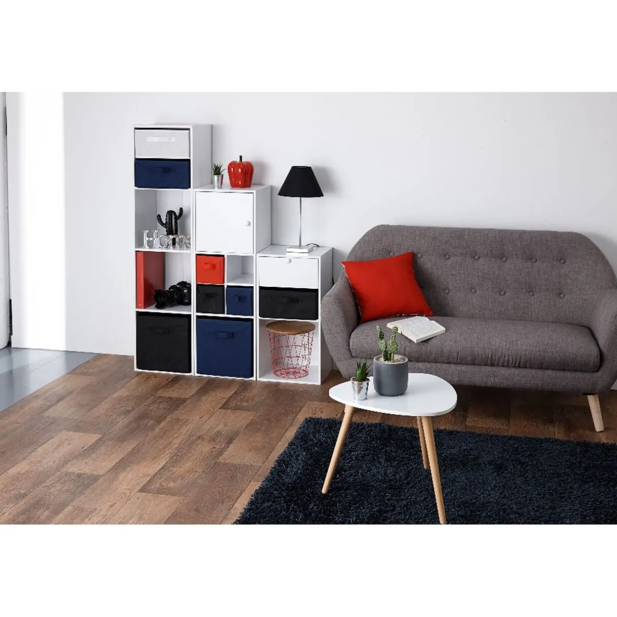 Structure Box Cube 3 cases 35x30x103cm bois blanc < Gifi Hot