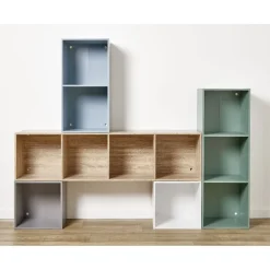 Structure Box Cube 3 cases 35x30xH105cm bois vert < Gifi Discount